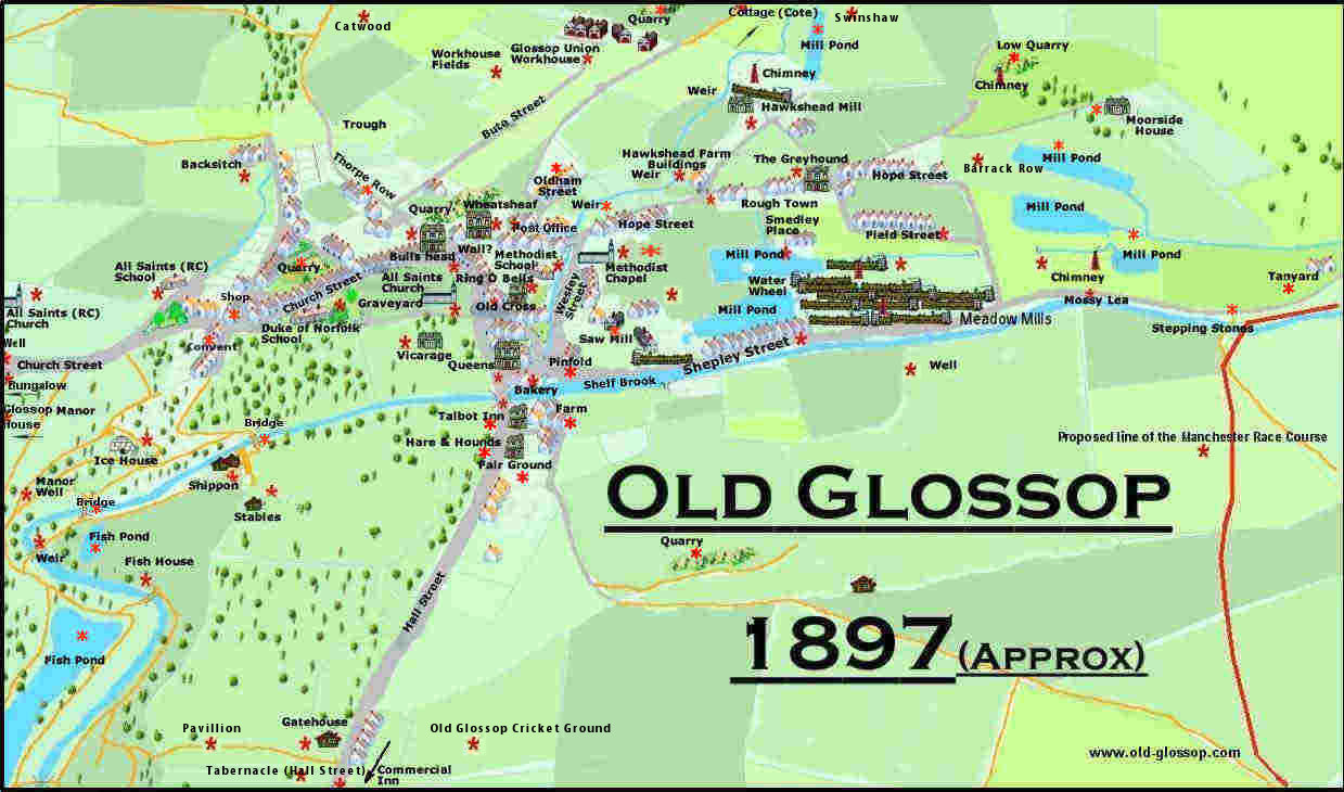 Historic Map of Old Glossop